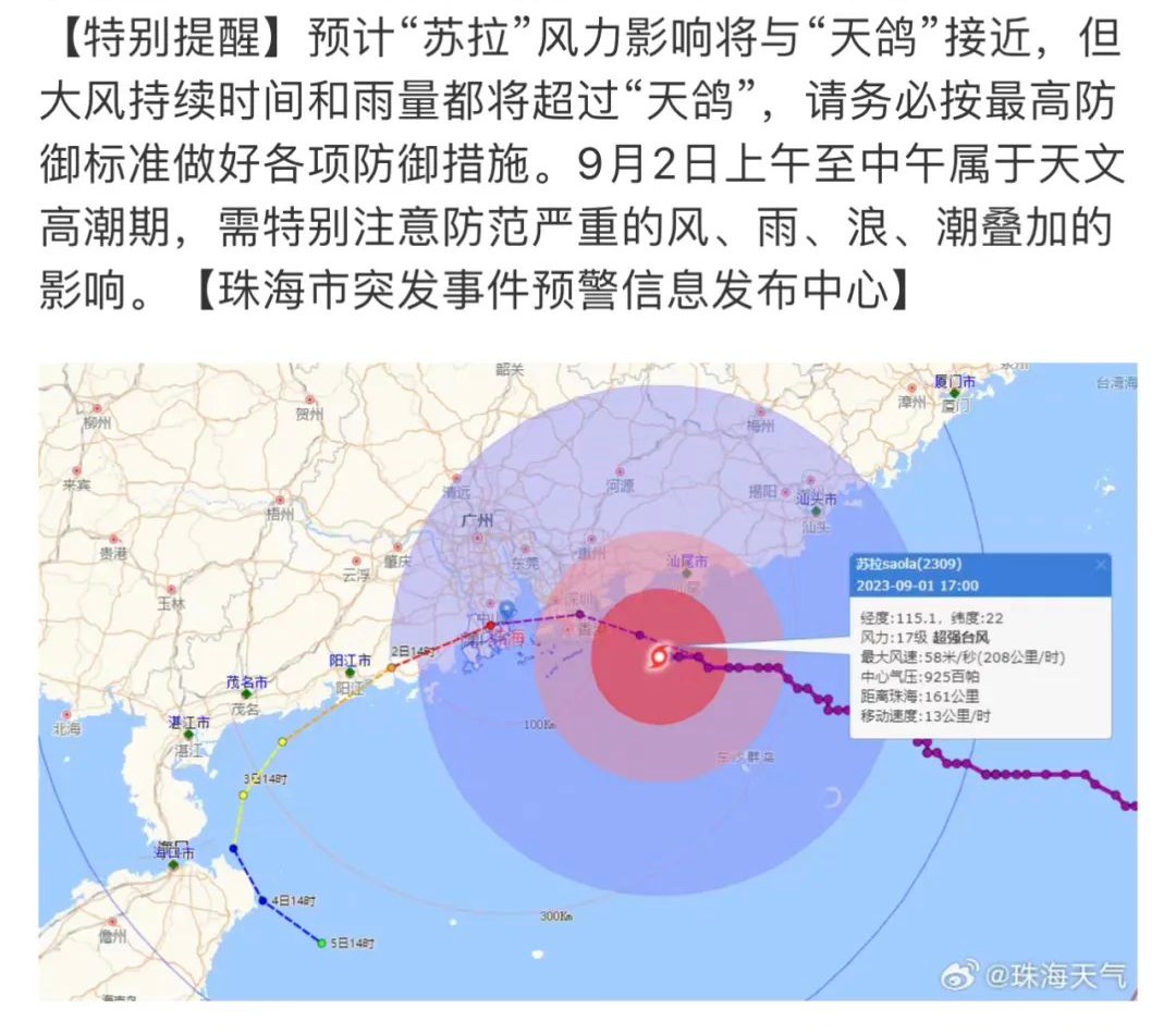 “苏拉”来袭 | 大横琴置业严阵以待 筑牢安全屏障